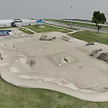 Outdoor Skate Park With Graffiti Bowl And Concrete Ramps For Fitness Activity
