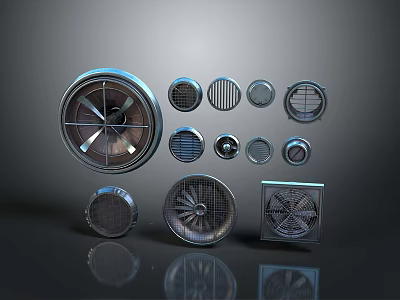 Exhaust fan wall fan indoor ventilation equipment 3d model