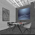 Modern Lounge Area With Green Living Wall Blue Wall White Typography Sofas And Coffee Tables