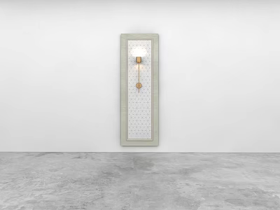 Modern Minimalist Wall Lamp With Patterned Light Colored Frame Mounted On White Wall 3d model