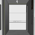 Modern Elevator Interior Structure With Metal Doors And Detailed Layout View