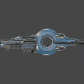 Sci-fi dreadnought ship 3d model