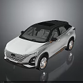 Modern White SUV with Black Roof Front Grille Sleek Body Lines and Stylish Rims
