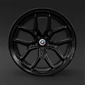 Black Car Wheel Rim Design With BMW Logo And Modern Spoke Style