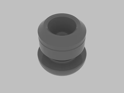 Gray Cylindrical Layered Mechanical Component With Ring Shaped Structure And Smooth Surface 3d model