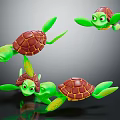 Modern game character little turtle cartoon little turtle 3d model