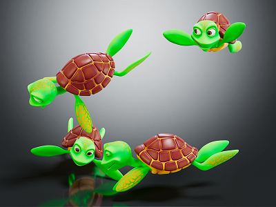 Modern game character little turtle cartoon little turtle 3d model