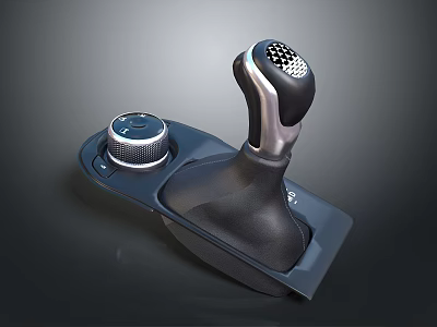 Modern Car Interior Stylish Gear Shift Lever And Control Knob Design 3d model