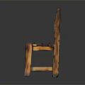 Vintage Wooden Chair With Carved Pattern On Backrest And Seat Design