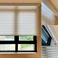White Modern Roller Blinds for Indoor Window with Scenic View and Sleek Installation 3d model