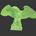 Artistic Detailed Stone Eagle Sculpture With Spread Wings And Square Base