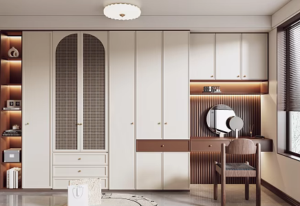 French Modern Middle Style Wardrobe 3d model