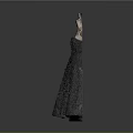 Black Strapless Evening Dress With Sparkling Sequin Details On Mannequin Stand