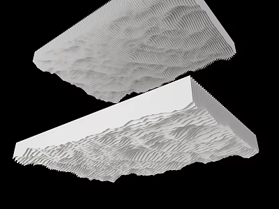 Modern White Ceiling Design Featuring Wavy Textured Surface And Contemporary Style 3d model