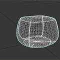 Light Purple Round Smooth Leather Ottoman with Modern Minimalist Design for Living Room