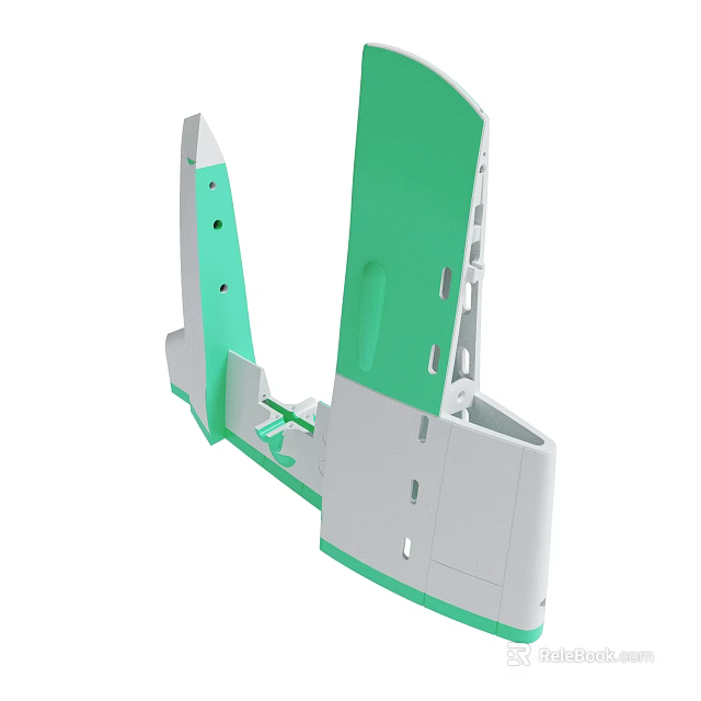 Green And White Plastic Structural Part With Holes And Connections 3d model 