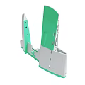 Green And White Plastic Structural Part With Holes And Connections