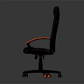 Ergonomic Gaming Chair Black and Orange Leather High Back Breathable Mesh Design Five Wheel Base