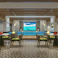 Indoor Swimming Pool Area With Modern Design Marble Walls And Lounge Seating