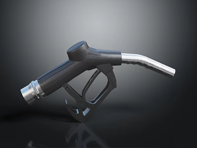 Fuel Pump Nozzle With Black Handle And Silver Metal Spout Design 3d model
