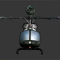 Green Silver Space Mission Helicopter With Rotors And Advanced Equipment