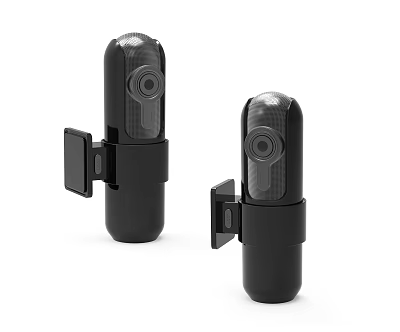 Black Projection Monitoring Cameras With Mountable Bracket Design For Home Security 3d model