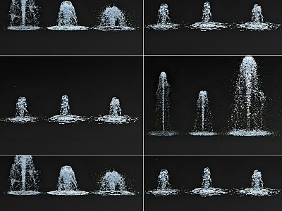 Square fountain water column water flower landscape sketch water drop water feature fountain water flow water drop water landscape model