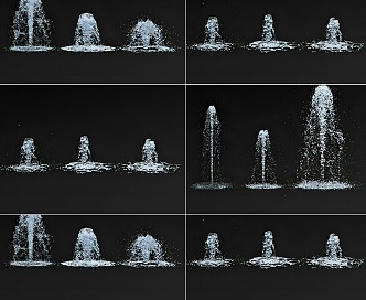 Square fountain water column water flower landscape sketch water drop water feature fountain water flow water drop water landscape 3d model