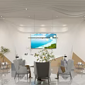 Modern Hall Reception Lobby 3d model