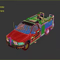 Red Military Vehicle With Stylish Design Functional Roof Equipment And Body Details
