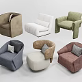 Modern Accent Chairs In Multiple Colors With Stylish And Comfortable Design 3d model