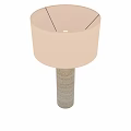 Modern Table Lamp With Beige Cork Column And Fabric Shade Design 3d model