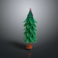 Evergreen Tree With Lush Green Foliage And Brown Trunk In Upright Shape