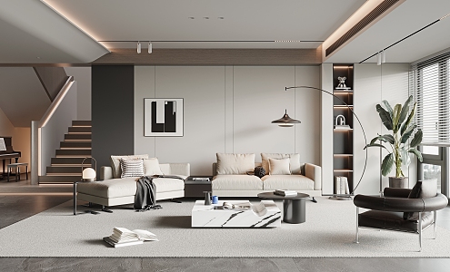 modern living room 3d model