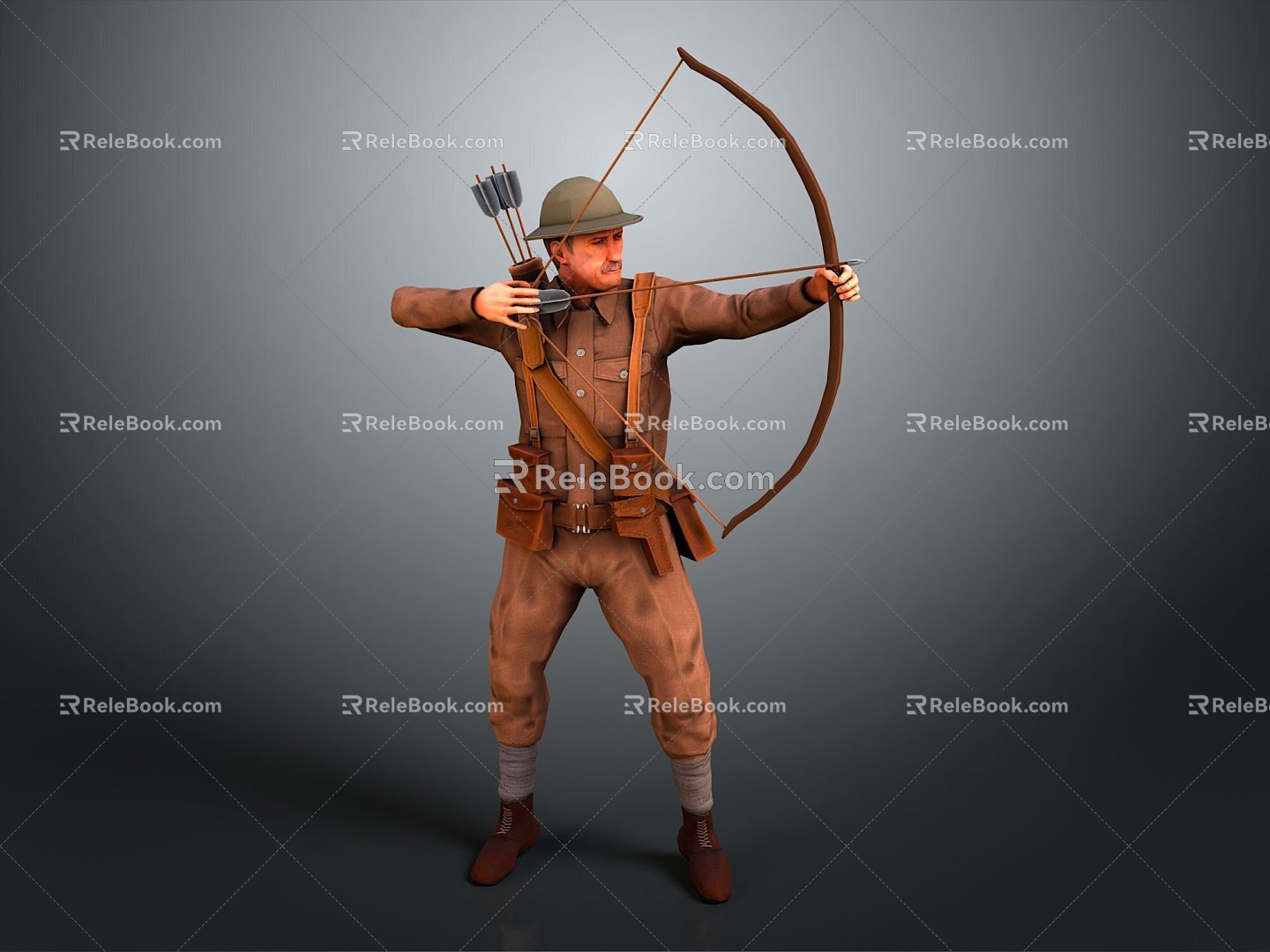 Modern Game Role Archer Archer Warrior Samurai 3d model