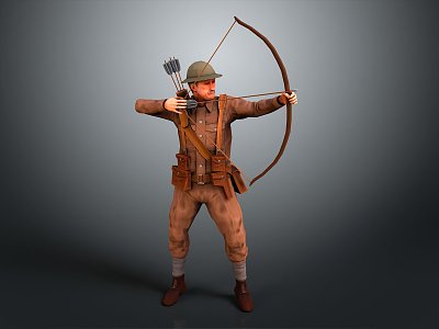 Modern Game Role Archer Warrior Samurai model