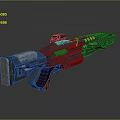 Futuristic Sci Fi Weapon Design With Scope Blue Red Accents And Grip