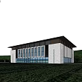 modern gymnasium building gymnasium 3d model
