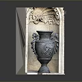 Intricate Sculptural Carving With Stone Frame And Decorative Vase Featuring Detailed Patterns