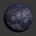 Other Artistic Sphere With Textured Red Black Blue Surface And Geometric Patterns