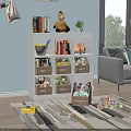 Entryway Cabinet Sideboard with Storage Drawers Shelves Books Toys and Decorative Items