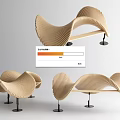 Stylish Modern Curved Wooden Outdoor Chair With Ergonomic Design And Metal Legs
