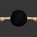 Cartoon Boy with Black Short Hair Blue Shirt Red Shorts Blue Backpack and Arms Outstretched