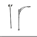 Modern Outdoor Street Light Structures With Straight Pole And Curved Arm Design