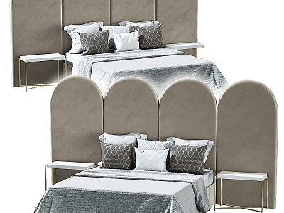 Modern fabric double bed model