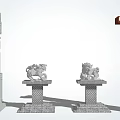 Chinese style column landscape column 3d model
