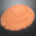 Orange Fluffy Dome Shaped Object With Soft Textured Surface On Dark Background 3d model
