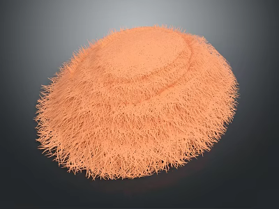 Orange Fluffy Dome Shaped Object With Soft Textured Surface On Dark Background 3d model
