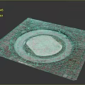 Brick Paved Square Structure With Circular White Center And Two Holes