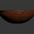 Hand Carved Decorative Bowl With Red And Yellow Geometric Patterns Design